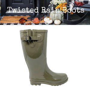 NWOT Twisted Women's Drizzy Rubber Rain Boots